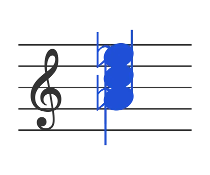 Ab chord in staff notation — A♭, C, E♭