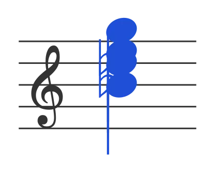 Bbdim7 chord in staff notation — B♭, D♭, F♭, A♭♭