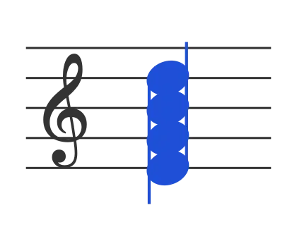 Em7 chord in staff notation — E, G, B, D