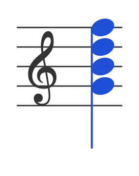 G7 chord in staff notation — G, B, D, F