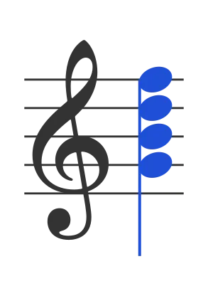 G7 chord in staff notation — G, B, D, F
