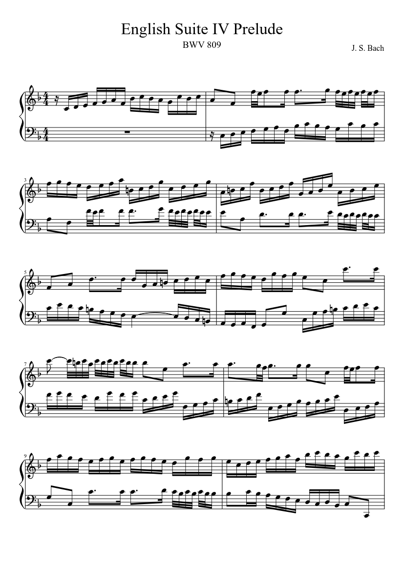 English Suite No.4 in F major BWV 809