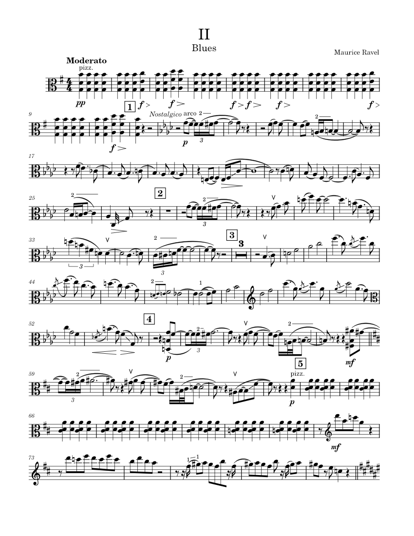 Violin Sonata No.2 – Maurice Ravel; Transcribed for Viola - piano tutorial