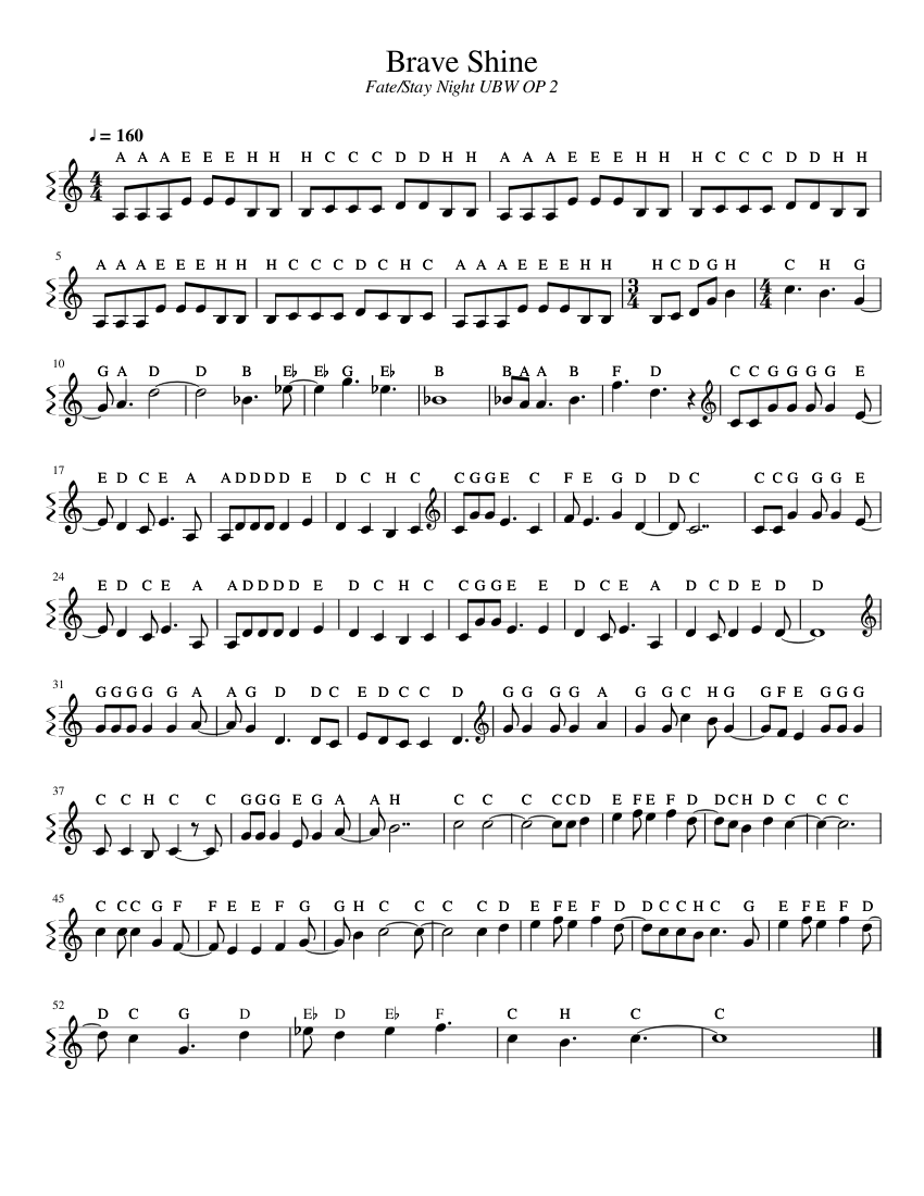 Brave Shine Sheet Music For Piano Solo Download And Print In Pdf Or Midi Free Sheet Music Musescore Com