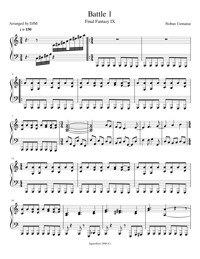 Battle 1 Sheet music for Piano (Solo) | Musescore.com