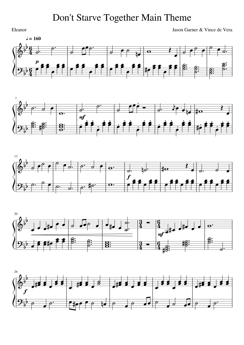 Don't Starve Together Main Theme Sheet music for Piano (Solo) |  Musescore.com