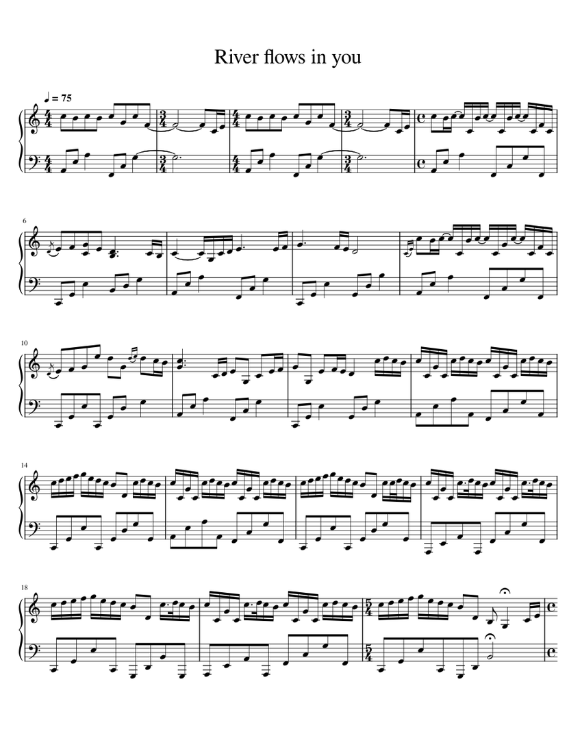 river flows in you Sheet music for Piano (Solo) | Musescore.com