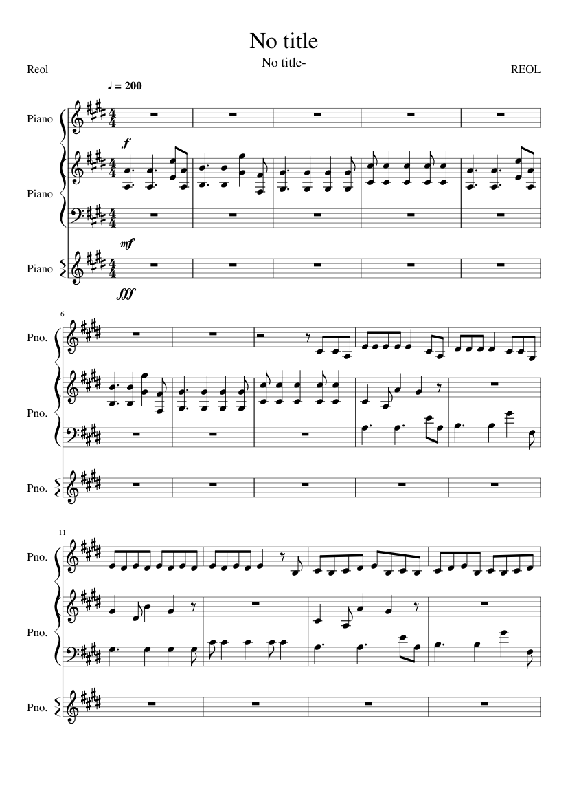 no title Images High Quality Grahic No title (full ver.) Sheet Music for Piano (Mixed Trio) | MuseScore.com