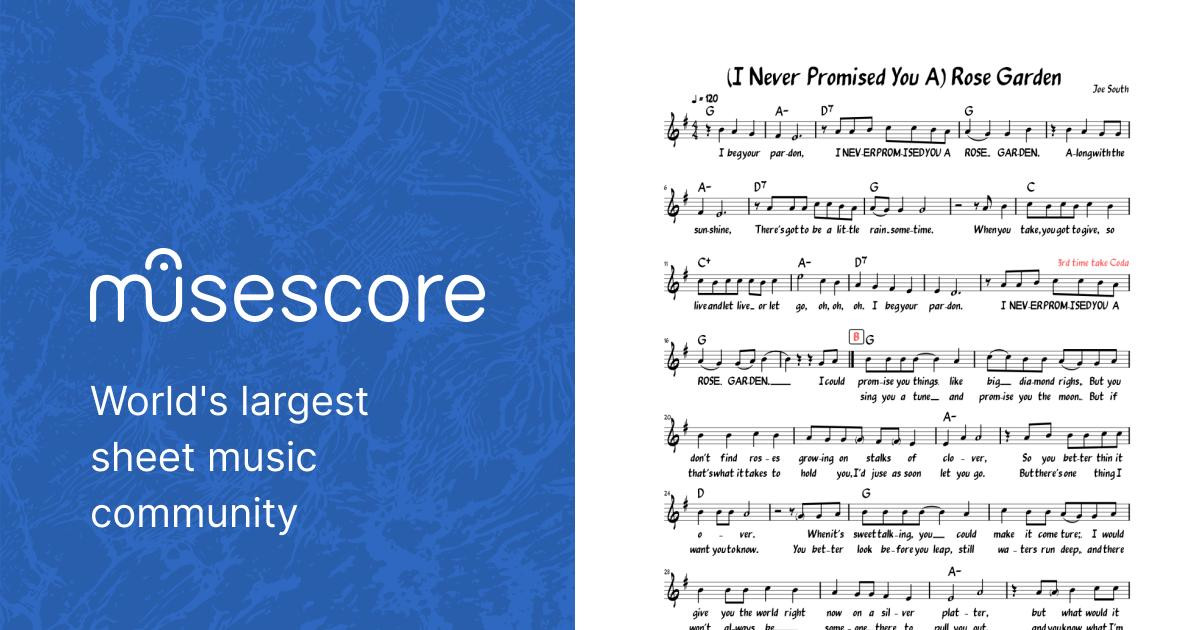 I Never Promised You A) Rose Garden (Lead sheet with lyrics ) Sheet music  for Piano (Solo) | Musescore.com