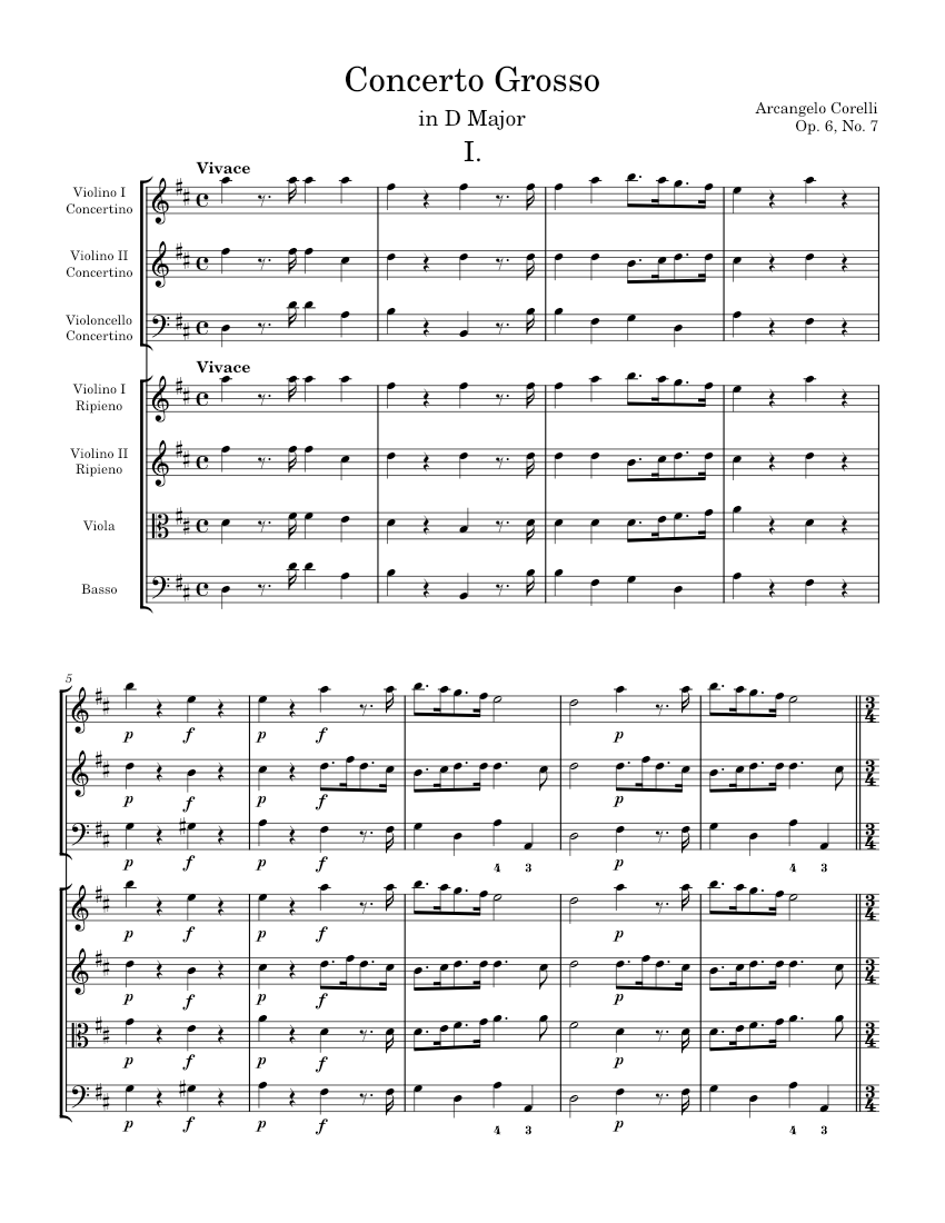 Concerto Grosso in D Major Op.6 No.7