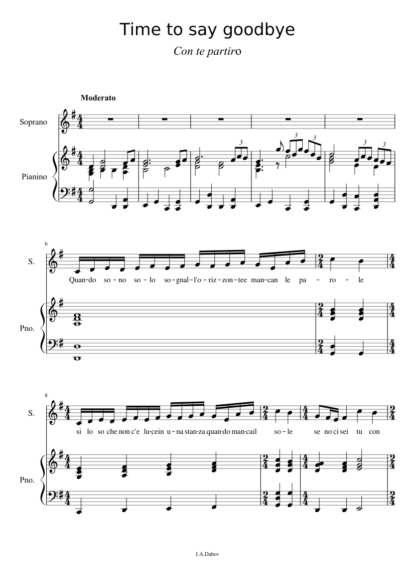 Con te partiro Sheet music for Soprano (Solo) | Musescore.com