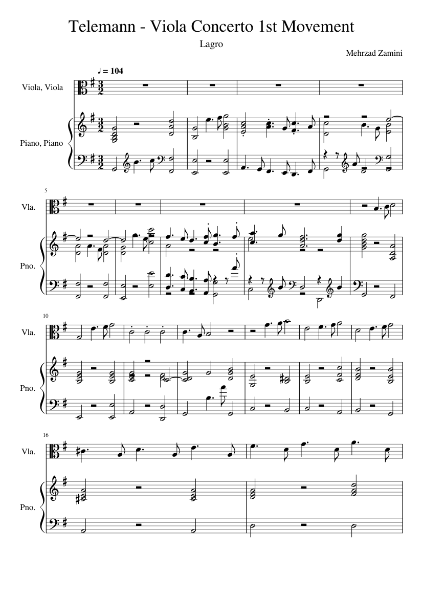 Viola Concerto TWV 51:G9