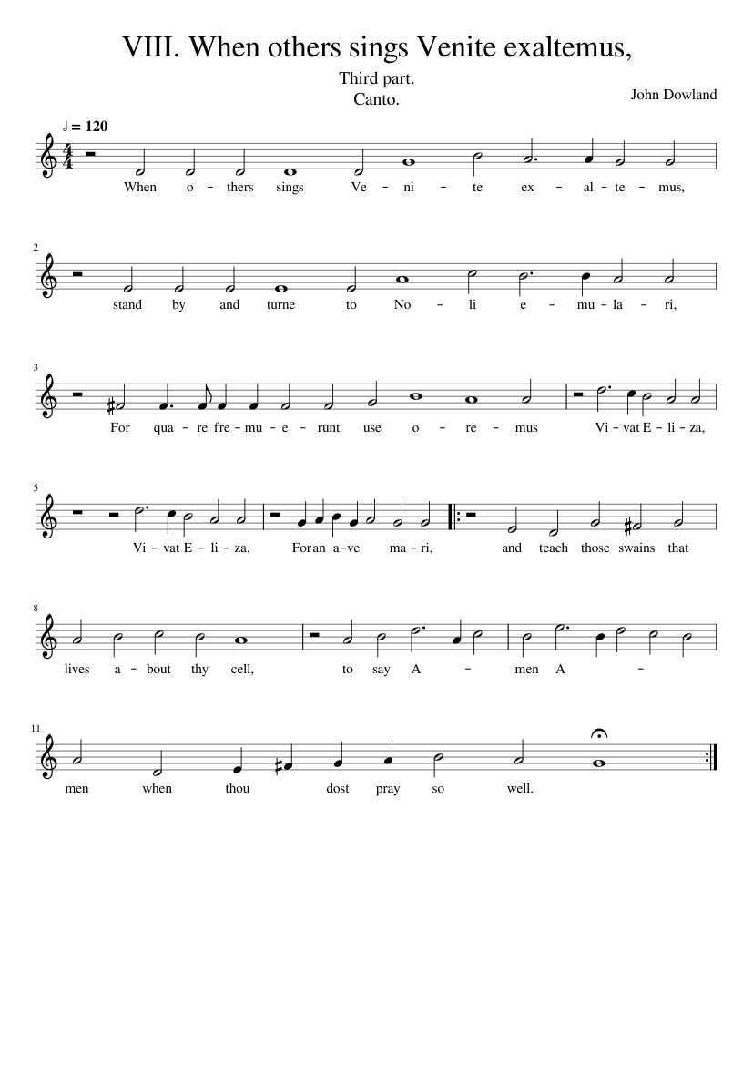 VIII. When others sings Venite exaltemus