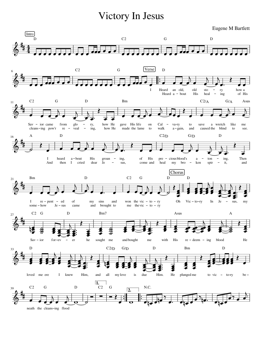 Victoryinjesus Sheet Music For Piano Solo 6005