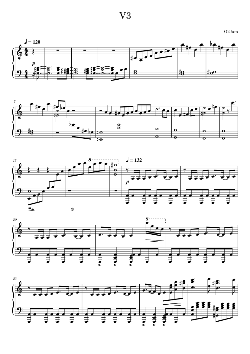 V3 - O2Jam Sheet music for Piano (Solo) | Musescore.com