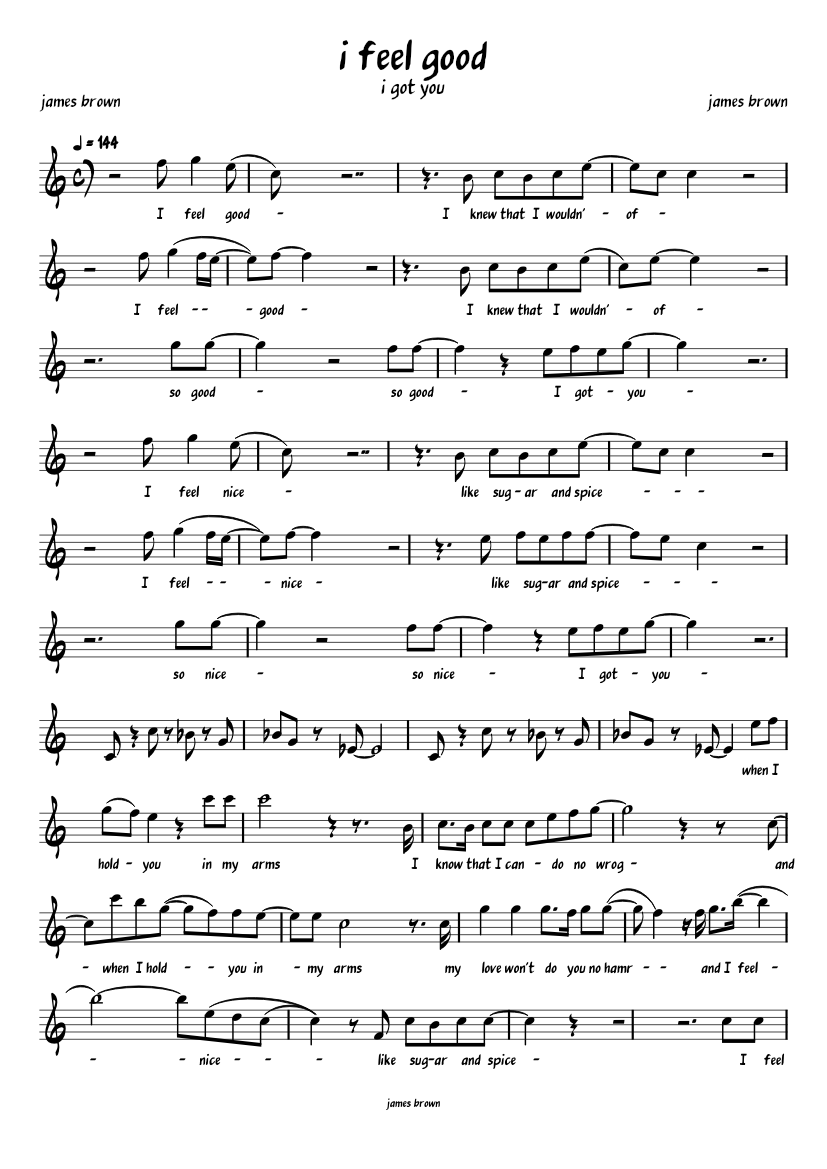 james brown i feel good Sheet music for Piano (Solo)
