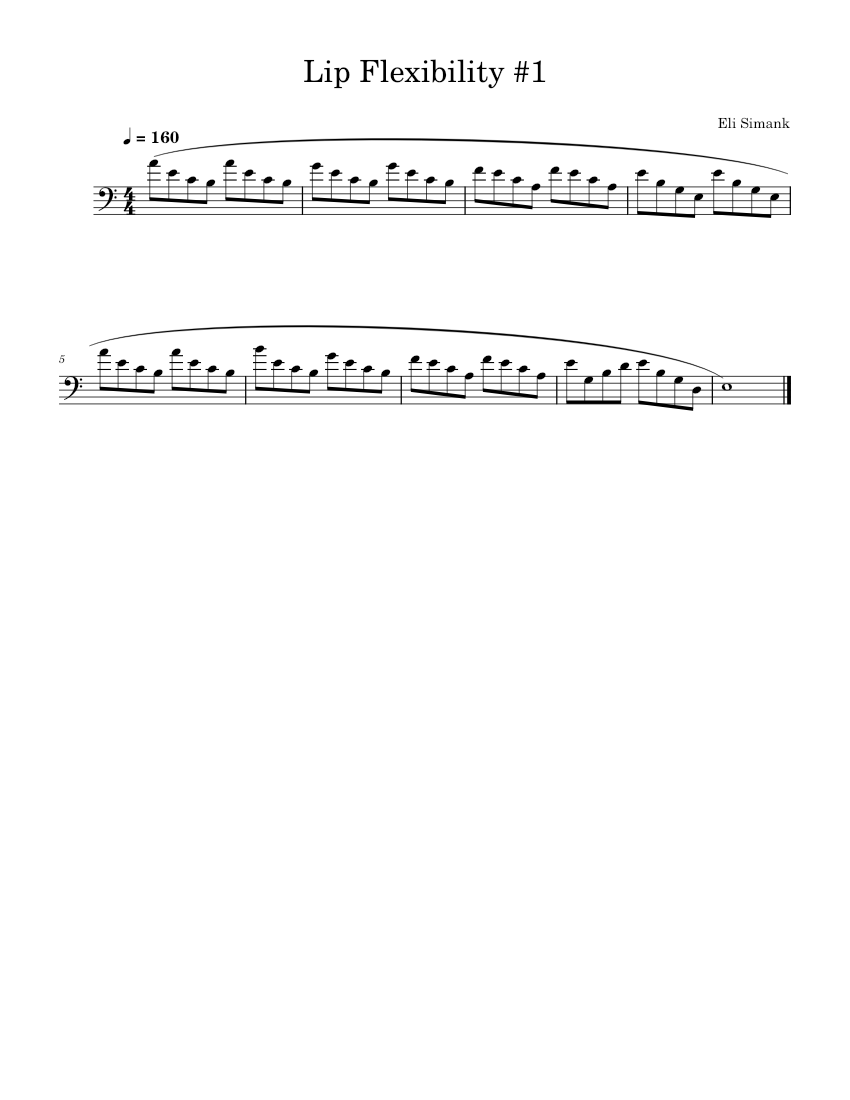 Lip Flexibility 1 Sheet music for Trombone (Solo)