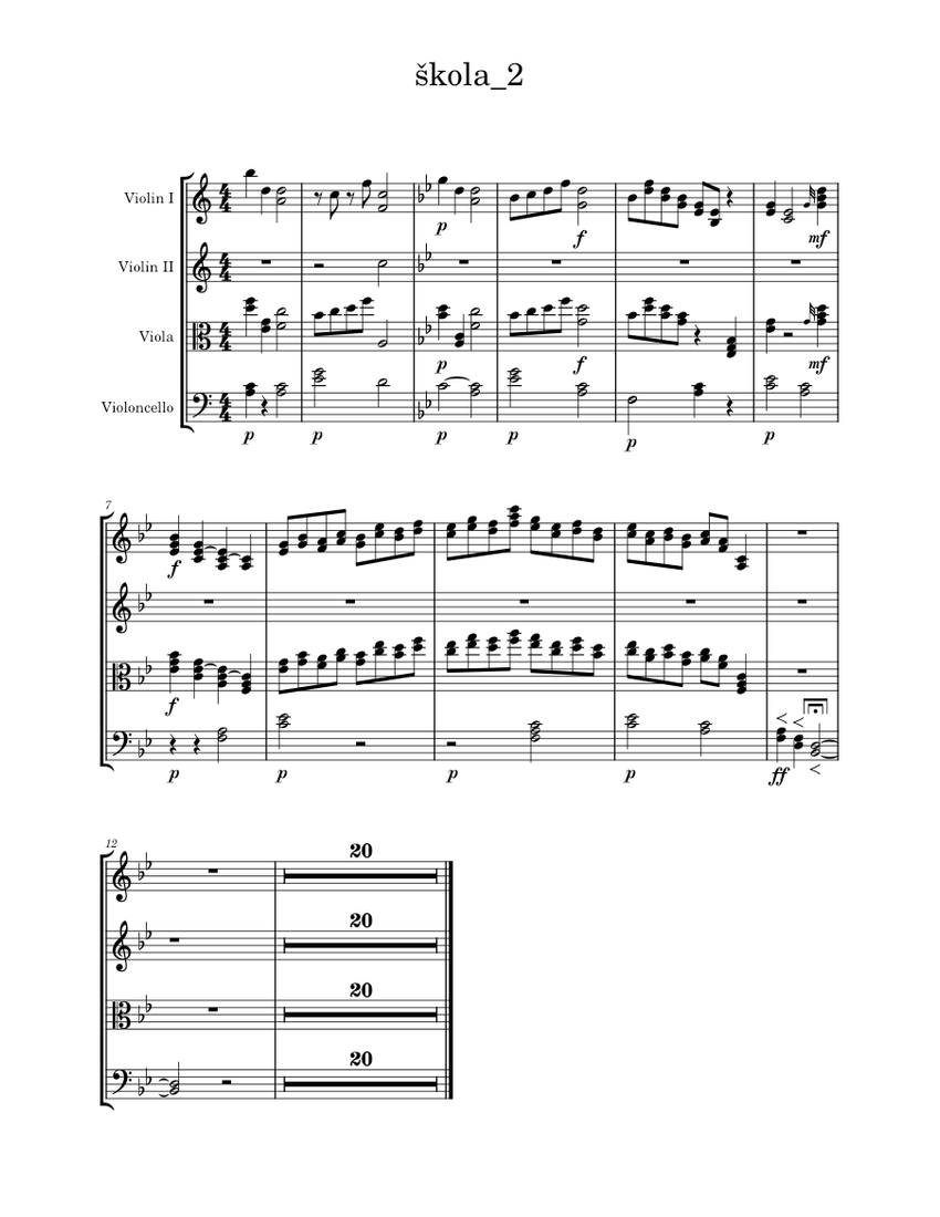 Kola Note.pdf kola 2 Sheet music for Violin, Viola, Cello (String Quartet ...