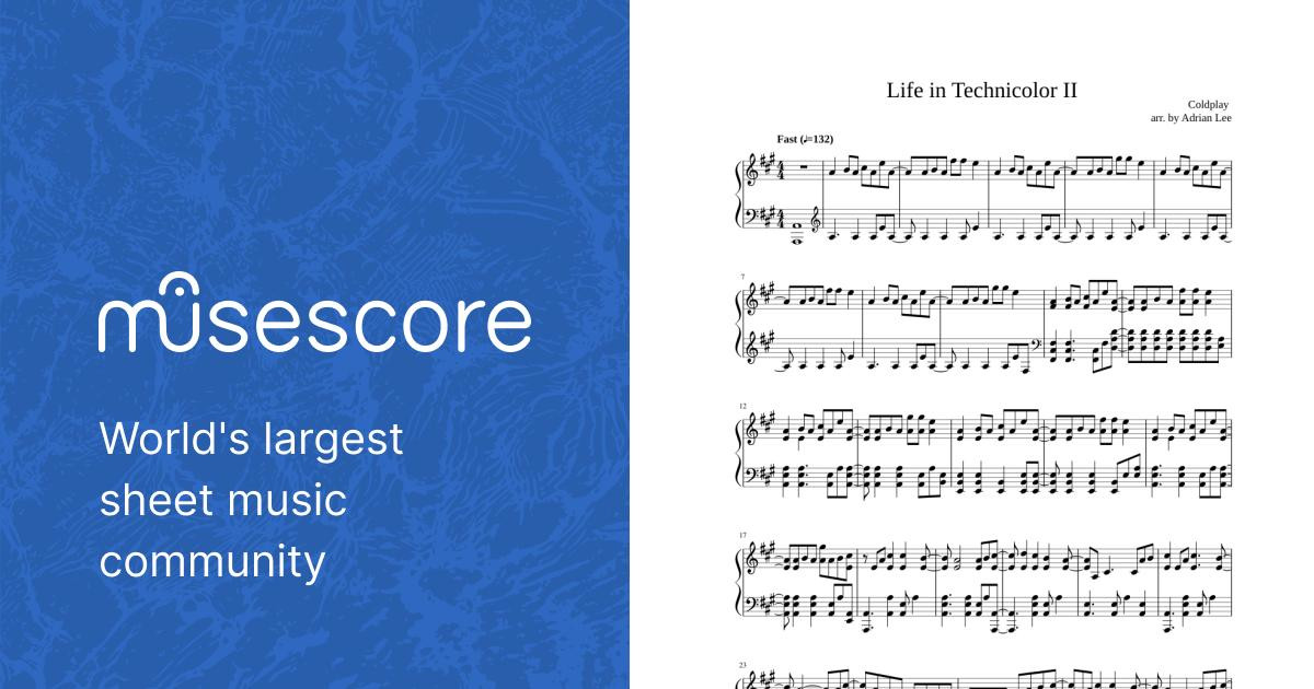 Life in Technicolor II--Coldplay Sheet music for Piano (Solo) |  Musescore.com