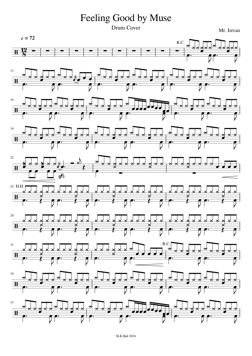 Feeling Good Drum Cover Sheet music for Drum group (Solo) | Musescore.com