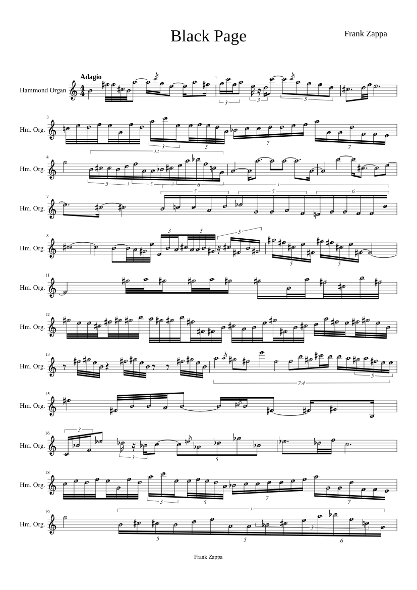 Black Page Sheet Music For Organ Solo MuseScore Black Page Sheet Music For Organ Solo MuseScore