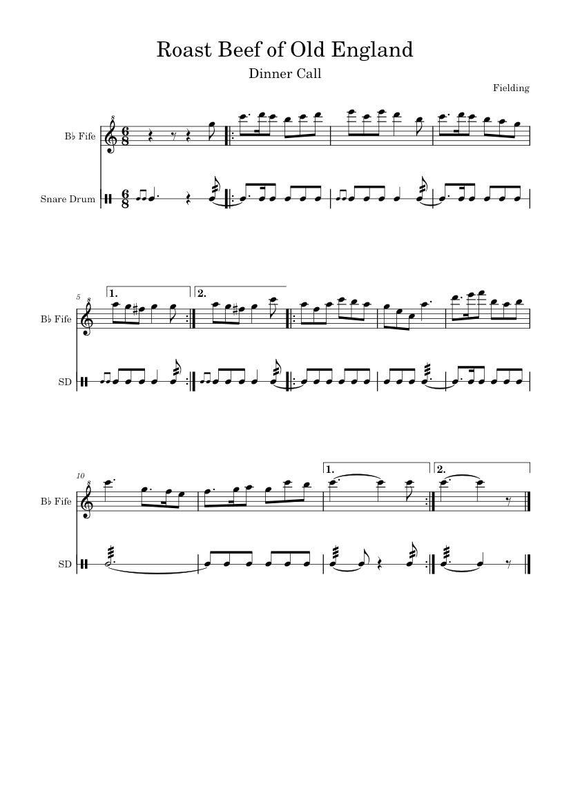 Roast Beef of Old England – Matthew.White Sheet music for Flute piccolo ...