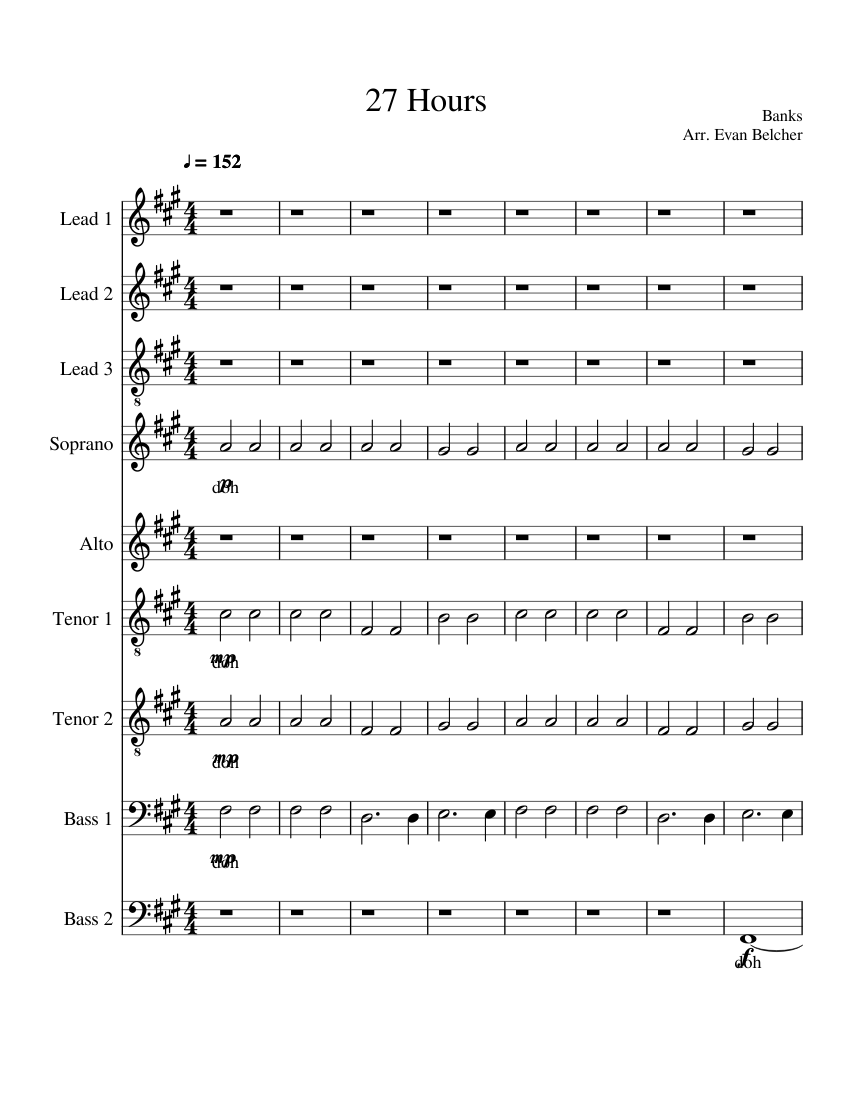 27 Hours Sheet music for Bass guitar (Mixed Duet)
