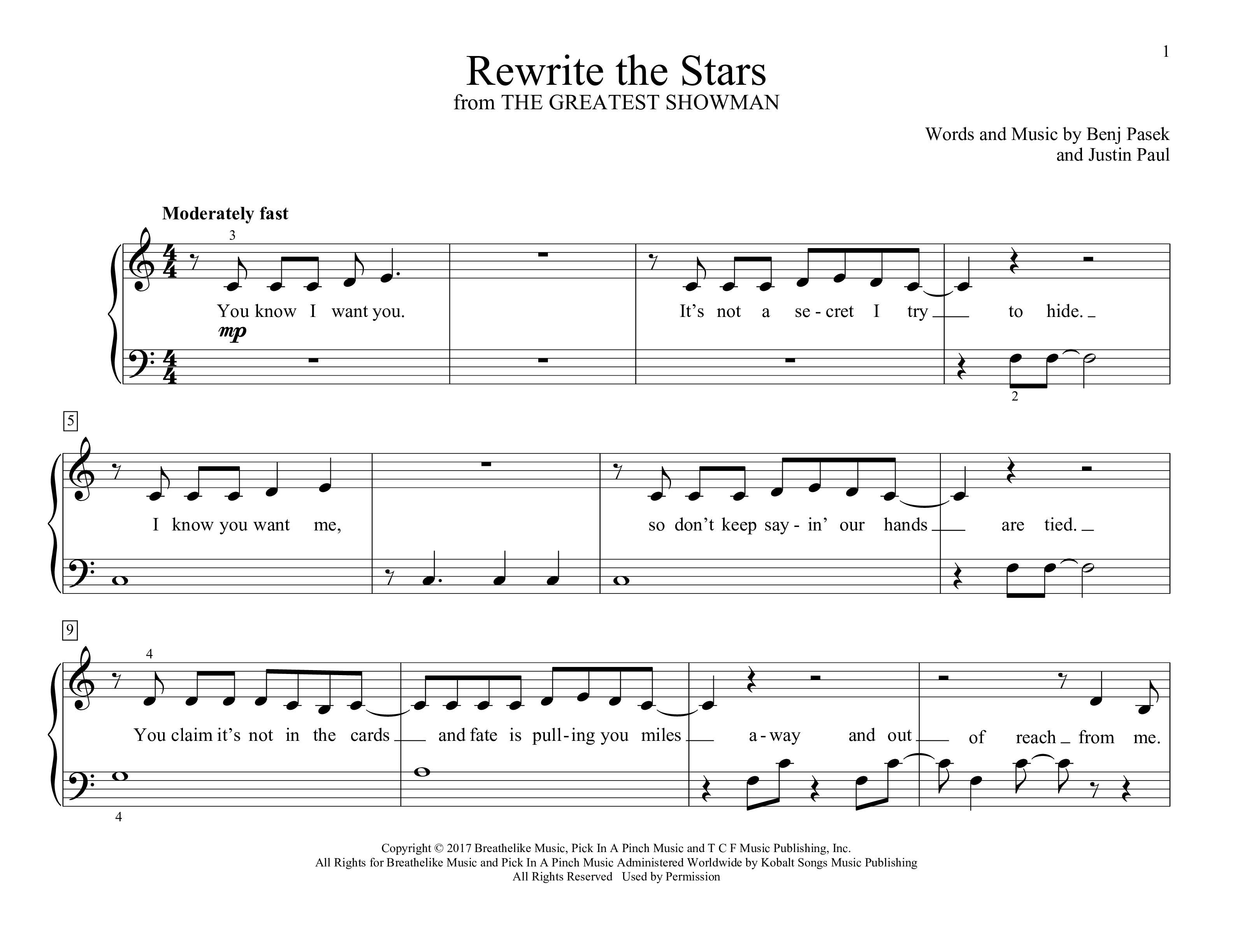 Play Official Version Of Rewrite The Stars Arr Roger Emerson Sheet Music By Zac Efron 1811