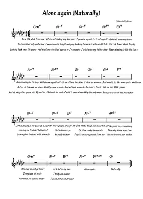 Alone Again (Naturally) (Guitar Chords/Lyrics) for Leadsheets - Sheet Music  to Print