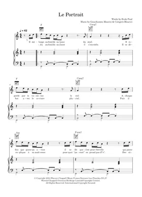 Free Le Portrait by Calogero sheet music | Download PDF or print on  Musescore.com