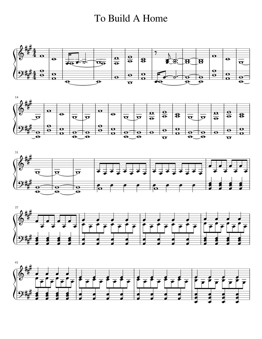 To Build A Home Sheet music for Piano (Solo) | Musescore.com
