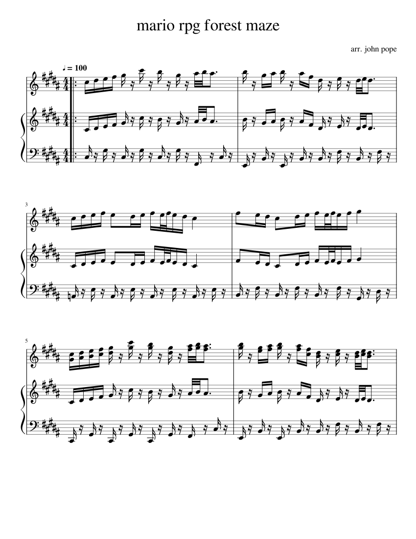 mario rpg forest maze - piano tutorial