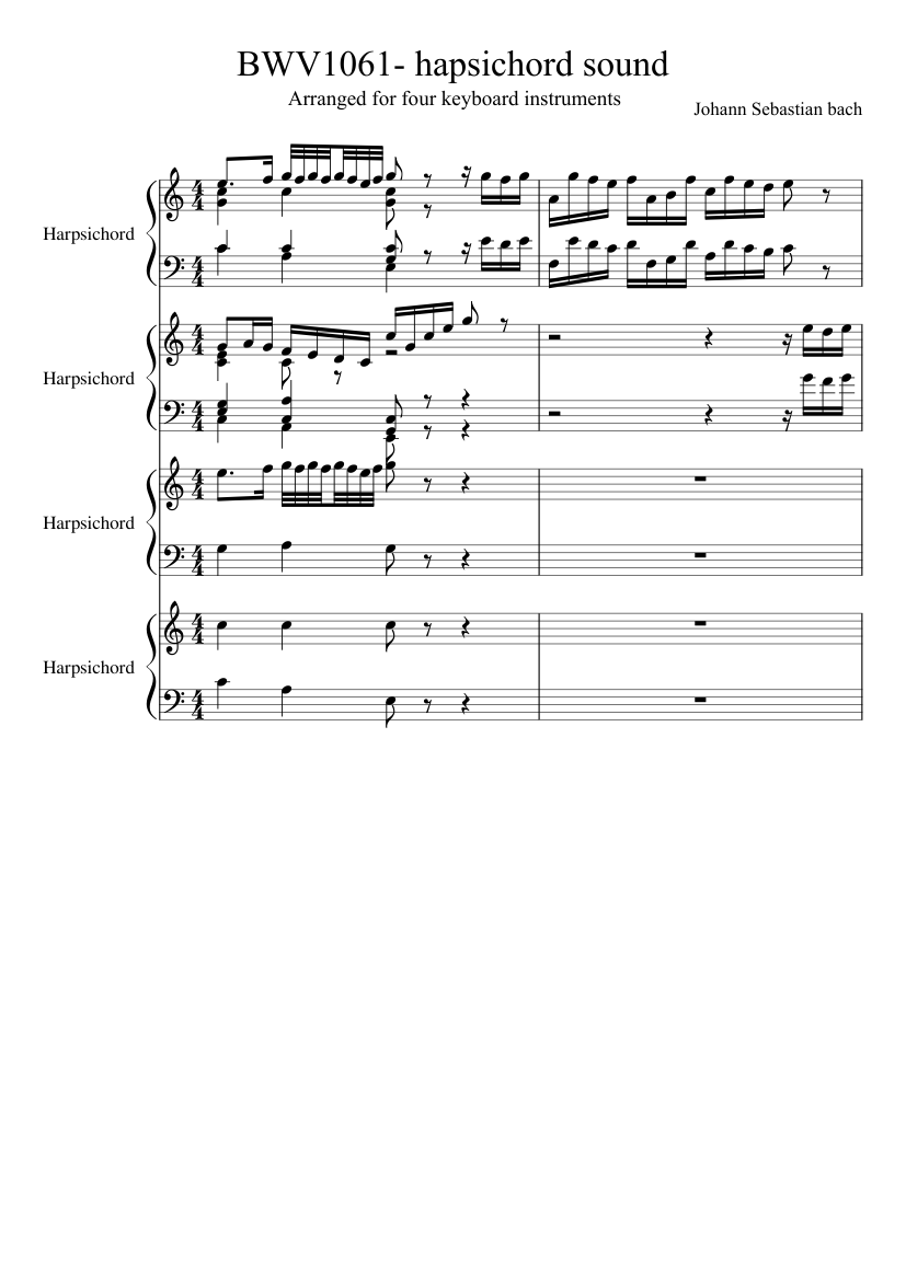 Concerto for 2 Harpsichords in C major BWV 1061