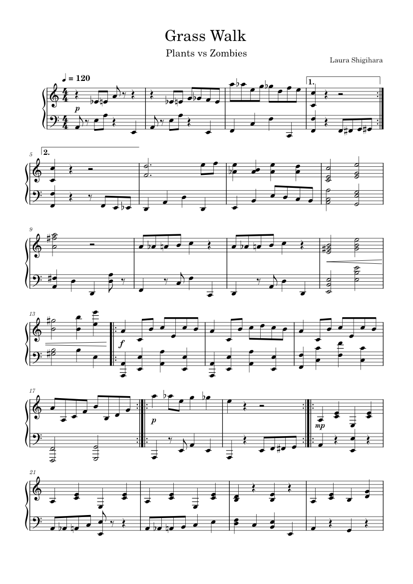 Grass Walk Script Grass Walk Sheet music for Piano (Piano Duo) Easy | Musescore.com