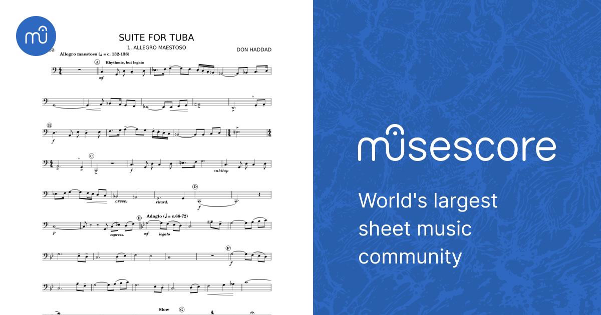 Suite For Tuba - Don Haddad Sheet music for Tuba (Solo) | Musescore.com