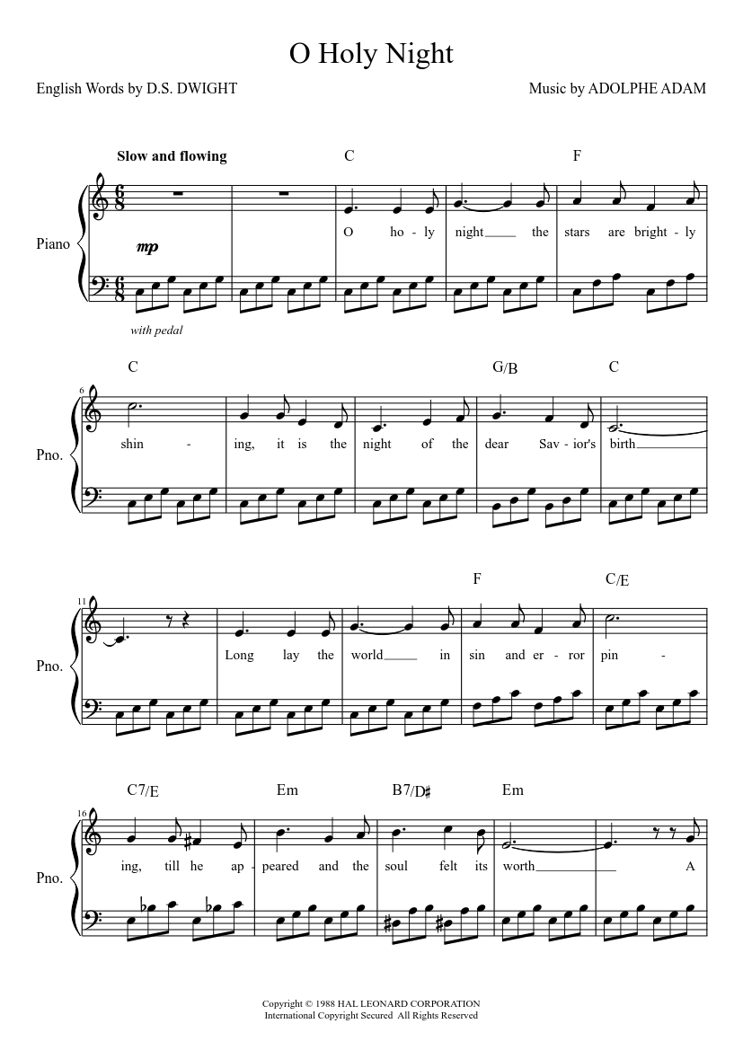 O Holy Night Sheet music for Piano (Solo) | Musescore.com