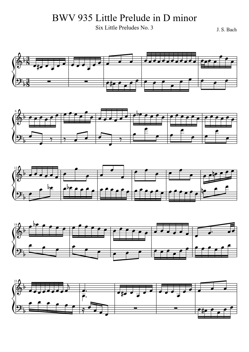 Prelude in D minor BWV 935