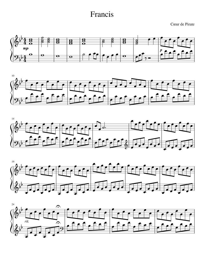 Francis Sheet music for Piano (Solo) | Musescore.com