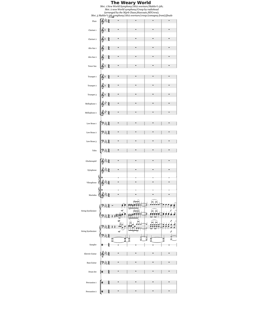 The Weary World (Work in Progress) Sheet music for Trombone, Euphonium ...