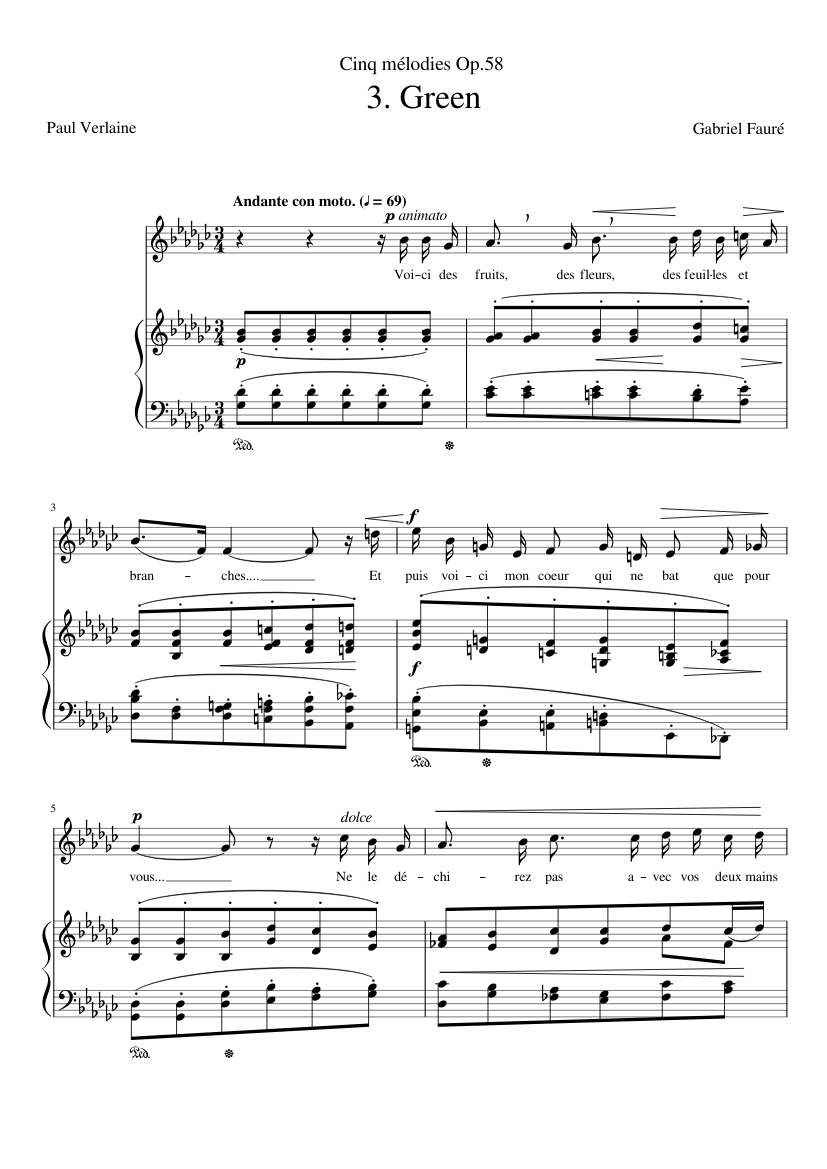 5 Mélodies Op.58