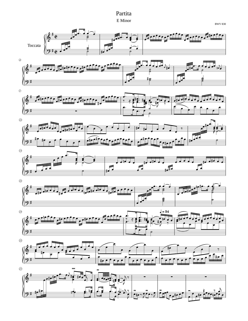 Partita in E minor, BWV 830 Johann Sebastian Bach with