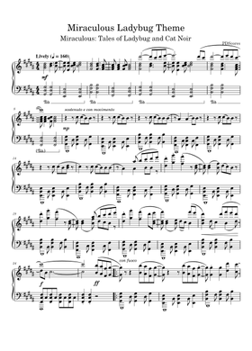 Miraculous Ladybug Theme Sheet Music Free Download In Pdf Or Midi On Musescore Com verse 1 another day, i don't know why he looks my way and i get so shy so insecure, all in myself till someone meaning to miraculous ladybug theme song lyrics. miraculous ladybug theme sheet music