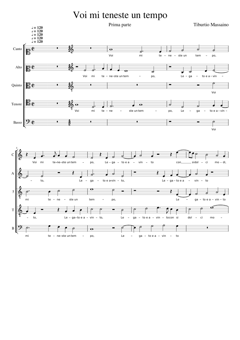 Voi mi teneste un tempo