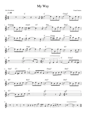 pratique saxo fiche 2 Sheet music for Saxophone alto (Solo)