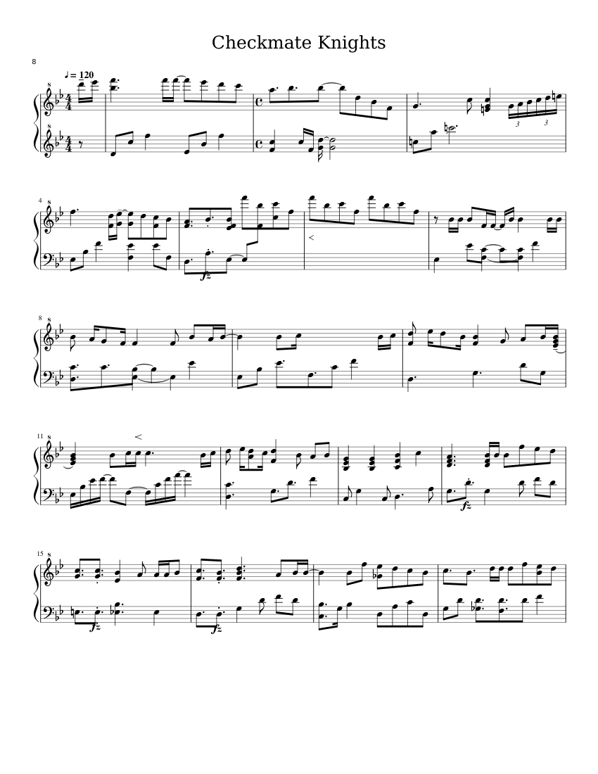 チェックメイトナイツ 楽譜 ピアノ (ソロ) | MuseScore.com