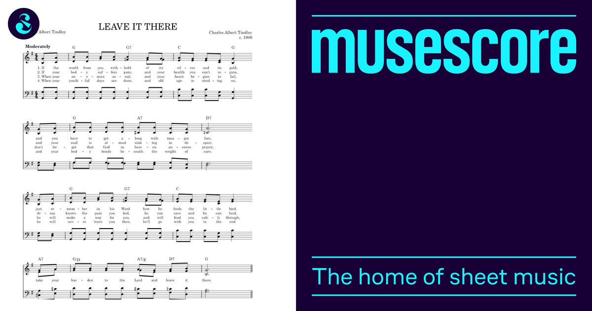 Leave It There – Charles Albert Lindley Sheet music for Piano (SATB ...