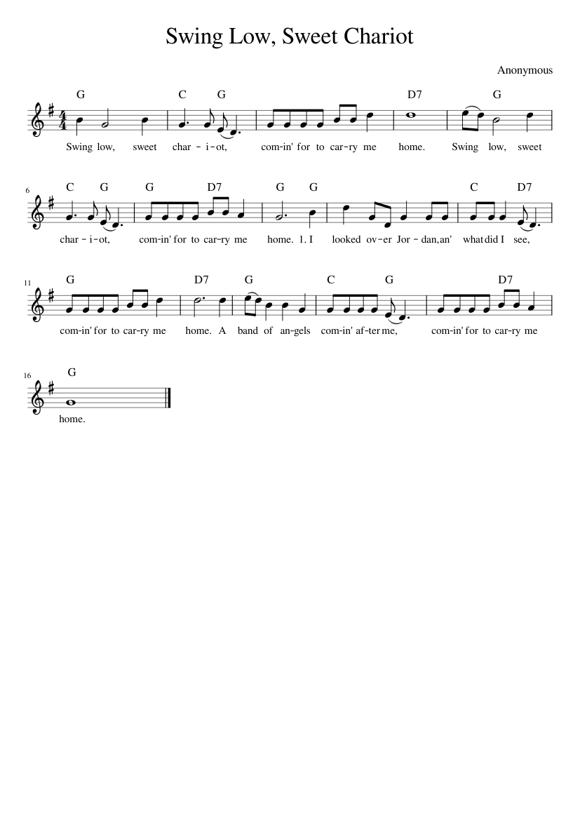 Swing low sweet chariot