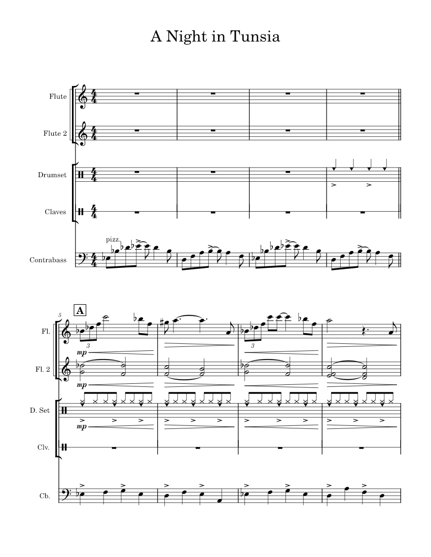 A night in tunisia – Dizzy Gillespie A Night in Tunsia Sheet music for ...