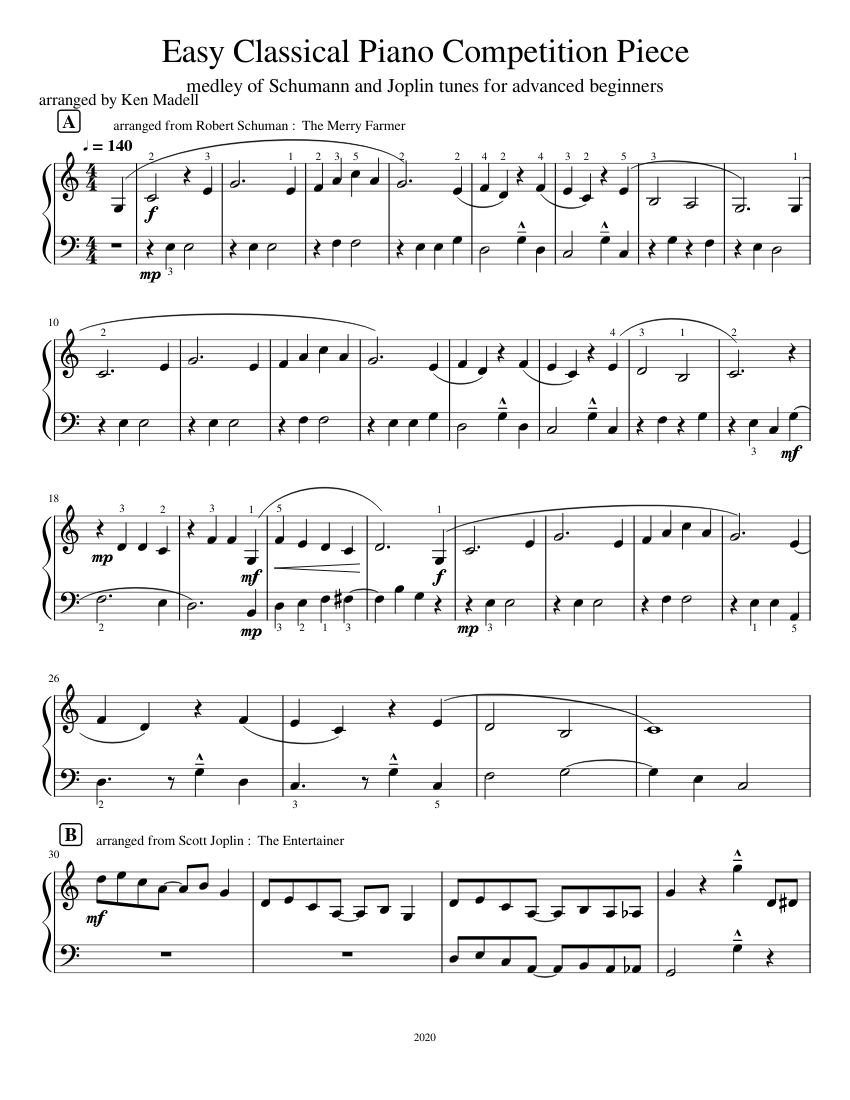 Easy Classical Piano Competition Piece Sheet music for Piano (Solo