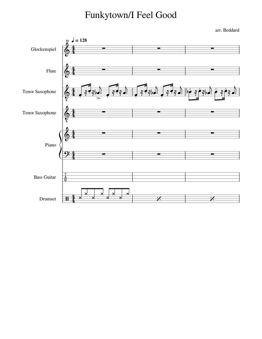 Funkytown / I Feel Good – Lucky Chops Sheet music for Piano, Flute ...